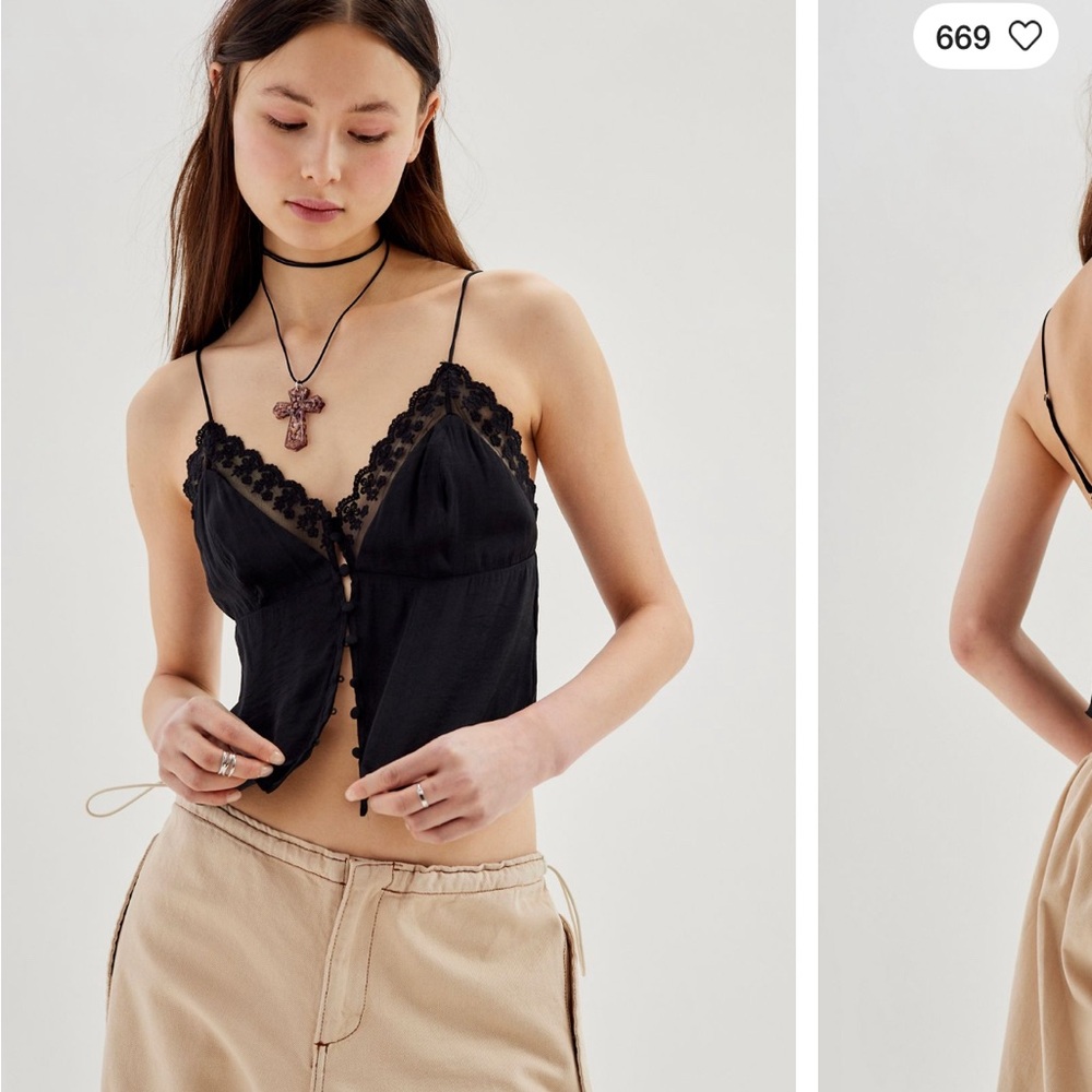 Urban Outfitters Dinner And Drinks Lace Cami